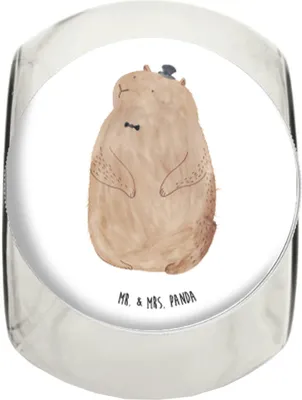 Produktbild von Mr. & Mrs. Panda keksdose glas Murmeltier XL 2000ml - Weiß - Geschenk, Respekt, Knigge, Anstand, Vorratsglas, Bonbonglas, Kaffeedose, Vorratsbehälter, Aufbewahrungsdose