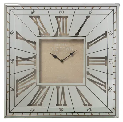 Wanduhr, quadratisch, Spiegel, 48,5x4,2x48,5 cm, verschiedene Farben