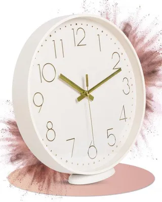 Zdjęcie produktu dla Czarny zegar ścienny – 20 cm – styl: klasyczny i nowoczesny – bez wskazówek – do salonu, biura itp.