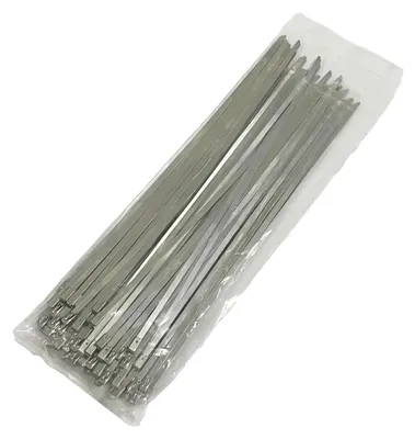 Produktbild von Edelstahl-Kabelbinder, Metall-Kabelbinder, 200 x 4,6 mm, 100 kg Zugkraft, 80 Stück