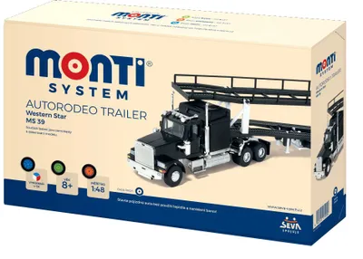 Obrázek produktu pro Stavebnice Monti System MS 39 Autorodeo Trailer Western star 1:48 v krabici 32x20x7,5cm