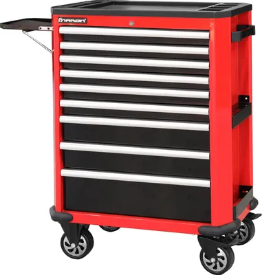 Produktbild von Werkzeugwagen mit 9 Schubladen, rot