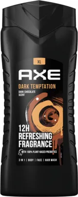 Produktbild von Axe 3-in-1 Duschgel & Shampoo Dark Temptation XL für langanhaltende Frische und Duft nach der Dusche getestet 400 ml 12 Stück