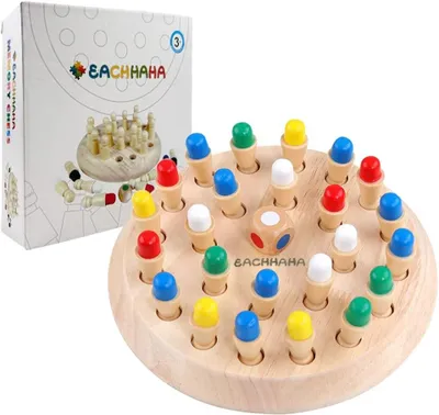 Produktbild von Montessori Spielzeug, Holz Gedächtnisschachspiel, für Kinder ab 4 Jahren, sicheres Holz, lehrreiches Spiel