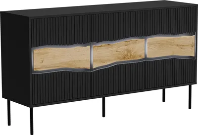 Immagine prodotto di Dmora Credenza Xira 40x143.5x80h cm Nero, un Ripiano 4 Vani