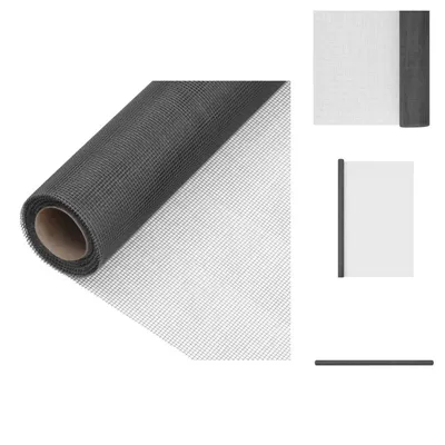 Produktbild von vidaXL Fliegengitter Fiberglas 112x2000 cm Schwarz -  Zaunfelder