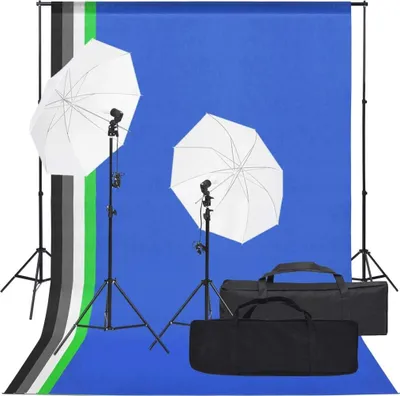 Zdjęcie produktu dla Fotograficzny zestaw studyjny z lampami i tłami