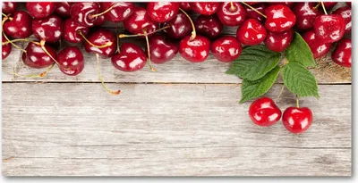 Produktbild von Tulup® Leinwandbild - 140x70 cm - Wandkunst - Drucke auf Leinwand - Leinwanddruck  - Essen & Getränke - Rot - Kirschen Holz