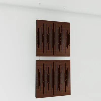 Obrázok produktu pre 2-balenie – Dekoratívne akustické závesné panely | 100 x 50 cm | Závesné deliace steny | Modulárne panely pohlcujúce zvuk | Wave | Orešok