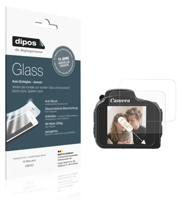 Produktbild von 2x Schutzfolie für H-Bocam HJD02 matt - Anti-Shock 9H Folie dipos Glass Kunststoffglas