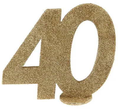Produktbild von 40. Geburtstag gold glitzer Tischdekoration 11x 10 cm Zahl 40