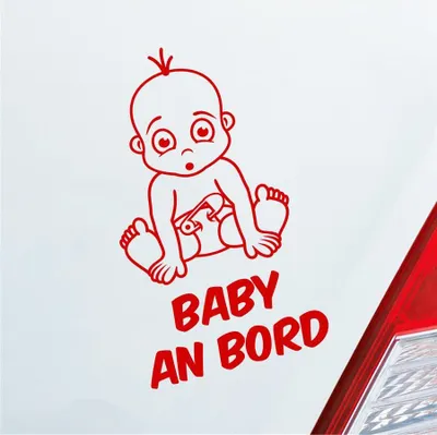 Produktbild von Auto Aufkleber Baby an Bord on Tour 17x29 cm Rot Sticker Heckscheibenaufkleber