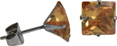 Produktbild von 316L Chirurgenstahl Ohrstecker mit Quadrat in verschiedenen Farben Größe - 8 mm Farbe - Champagner