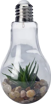 Produktbild von LED Glas Glühbirne zum Hängen mit Kunstpflanze Ø 9 x H 18,5 cm