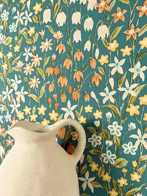 Produktbild von NEWROOM Tapete Melita Petrol Vliestapete - Floral Blumen Blüten Germany