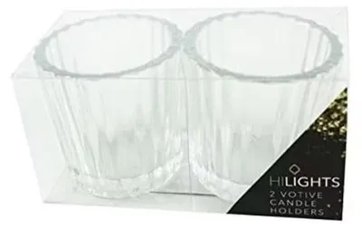 Image de Bougeoirs en verre pour bougies votives ou bougies chauffe-plat - Lot de 2