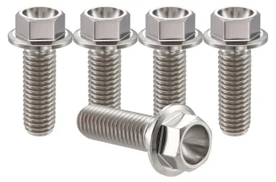 Produktbild von Titan Schrauben M8 x 1,25 x 15 mm, TC4 Flansch Sechskant, 5 Stück, für Maschinenbau