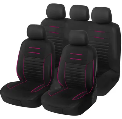 Immagine prodotto di Coprisedili universali per auto, set per sedili anteriori e posteriori, colore rosa