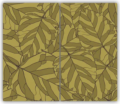 Produktbild von Tulup Glas-Herdabdeckplatte - 2x30x52cm - Glaskeramikkochfeld-Abdeckung Spritzschutz Zweiteilig Blätter