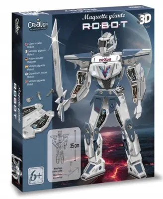 Produktbild von Crealign 3D Roboter Bausatz 35 cm Karton beweglich