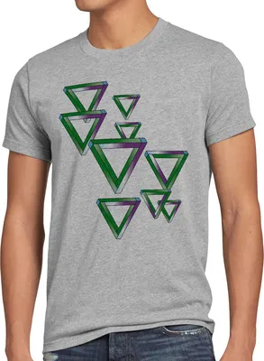 Produktbild von style3 Sheldon Triangles Herren T-Shirt, Größe:5XL, Farbe:Grau meliert