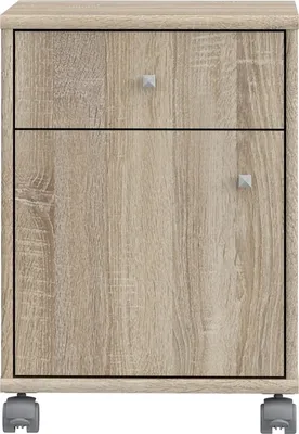 Zdjęcie produktu dla Rollcontainer >Tempra 2< Schublade, Tür, Sonoma Eiche - 38,6x54,1x42cm (BxHxT)