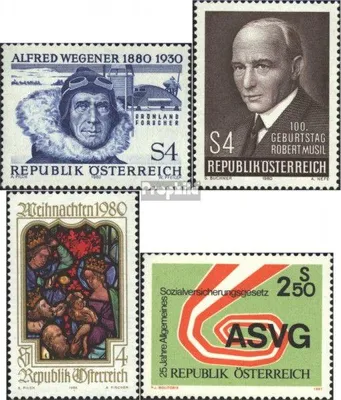 Produktbild von Briefmarken Österreich 1980 Mi 1660,1661,1663,1664 (kompl.Ausg.) postfrisch Sondermarken