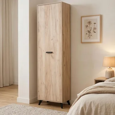 Produktbild von Palmoli – 1-türiger Kleiderschrank, Eiche grau, Garderobe