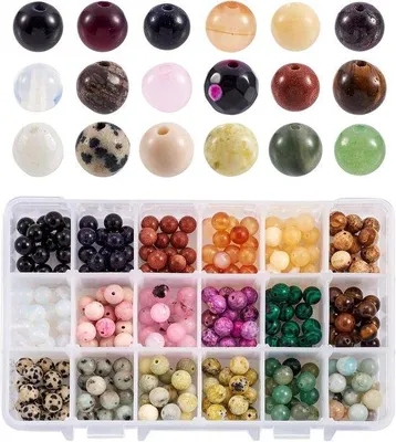 Immagine prodotto di Perline sintetiche e naturali a forma di gemma - Per creare gioielli fai da te - 8-8,5 mm - 18 colori