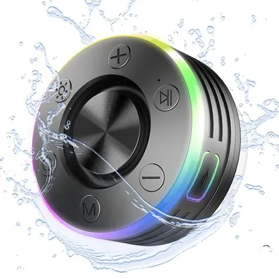 Immagine prodotto di Altoparlante doccia - Bluetooth 5.2 - Impermeabile IPX7 - Radio FM - Luce LED