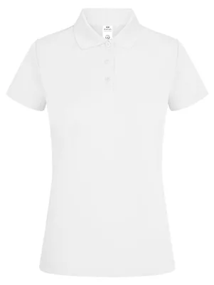Productafbeelding van Mukua damespoloshirt, model PS160W-bogan; korte mouwen; kleur wit; maat kortarm-polo