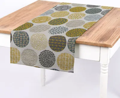 Produktbild von SCHÖNER LEBEN. Tischläufer creme Kreise in grau braun 40x160cm