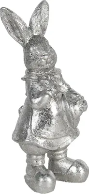 Produktbild von Clayre & Eef Figur Kaninchen 13 cm Silberfarbig Kunststoff