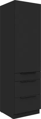 Produktbild von Küchen Hochschrank 60 cm SIENA Schwarz Küchenzeile Küchenblock Küche Einbauküche