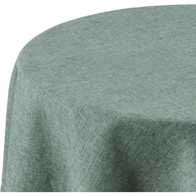 Productafbeelding van Waterafstotende ronde tafelkleed, 140 cm, donkergroen, linnenlook, 1 stuk