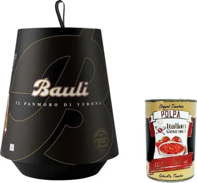 Produktbild von Bauli PanMoro di Verona - Pandoro, angereichert mit Kakao, Schokoladenstückchen 1kg + Italian Gourmet polpa 400g