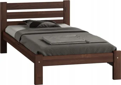 Obrázok produktu pre Jednolôžková posteľ Drevená posteľ z masívneho borovicového dreva, s robustnou konštrukciou a hrubými nohami, 90x200, 210x102x72 cm, orech