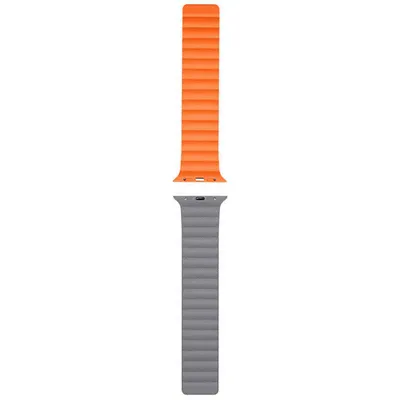 Produktbild von Dux Ducis Magnetband Uhrenarmband kompatibel mit Apple Watch 7/6/5/4/3/2 / SE (45 x 44 x 42 mm) Grau l Orange