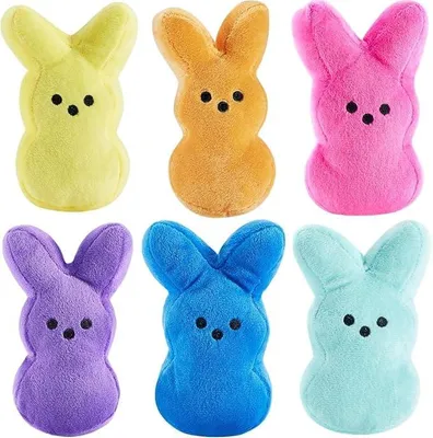 Produktbild von Minicee Plüsch Osterhasen Set 6 Stück Osterdeko Geschenk Kinder