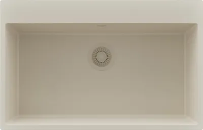 Produktbild von PRIMAGRAN Spülbecken Beige 78x50cm, Granitspüle 1 Becken + Ablauf-Set, Küchenspüle ab 80er Unterschrank - Riga