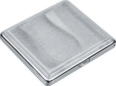 Produktbild von ZIGARETTENETUI "PEARL" aus Kunststoff mit Glitzer für 20 Zigaretten Zigarettenbox Zigarettendose Etui Case Box Dose 47 (Silber)