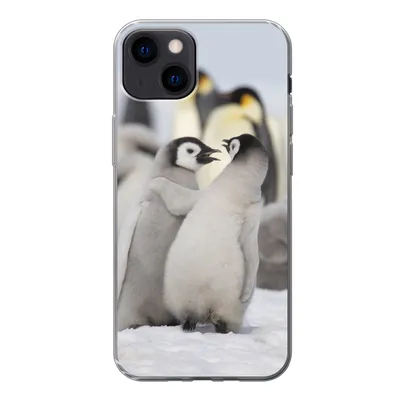 Produktbild von MuchoWow® Handyhülle Schutzhülle Hülle für iPhone 13 Pinguine - Schnee - Tiere Silikon Softcase Handy Hülle - Karteninhaber