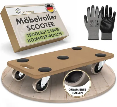 Produktbild von TTL HOME Möbelroller SCOOTER 58x30x11cm 250kg Rollbrett Transportroller Gummirollen Anti-Rutsch-Pads