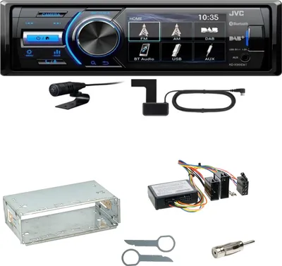 Produktbild von JVC KD-X561DBT Digitalradio Bluetooth USB Einbauset für Mercedes W210 ab 08/99