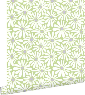 Immagine prodotto di ESTAhome carta da parati margherite verde e viola 50 x 900 cm