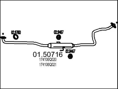 Produktbild von MTS 01.50716 Mittelschalldämpfer Schalldämpfer für TOYOTA Yaris Schrägheck (P9)
