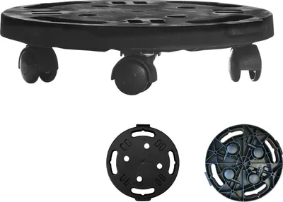Produktbild von GOPLUS Pflanzenständer Outdoor, Pflanzenroller bis 200 kg mit Rollen, Untersetzer Blumentopf für für Innen und Außen 28 × 30 × 7 cm, Schwarz