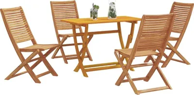 Produktbild von vidaXL Garten Essgruppe 5 pcs Braun Massivholz Akazie