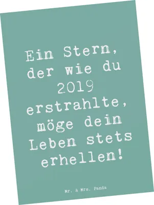 Produktbild von Mr. & Mrs. Panda Postkarte Spruch 2019 Geburtstag Stern - Meeresbrise - Geschenk, Alter, Geburtstagsgeschenk, bildkarte, erhellen, Happy Birthday, Grußkarte, Freude
