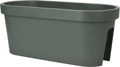 Produktbild von mucHome Geländer Balkonkasten 60x26x25 cm – Blumenkasten Pflanzkasten Blumentopf - Blumenkübel für Balkon & Terrasse (Olivgrün)
